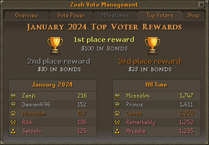 Top Voters Interface